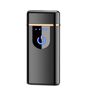 Classic Lighter Finger Sensor Electronic USB Rechargeable Dual Arc Black Lighter For Smoking