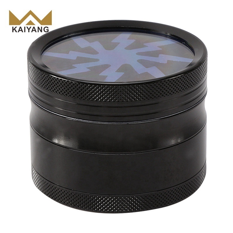 63mm Accessories 4 Pieces Ceramic Herb Grinder Black Spice Herb Grinder