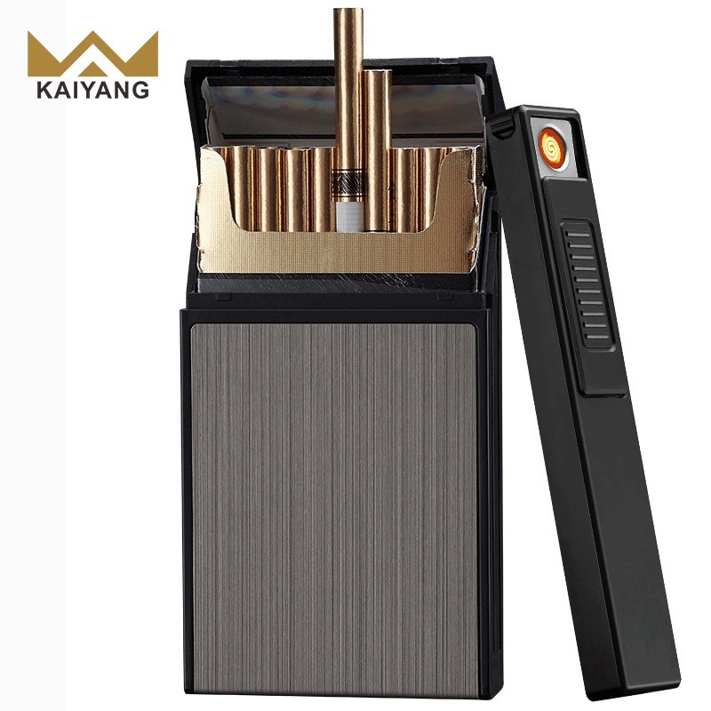 KY Best Selling Portable 20pcs Creative Funny Usb Lighter Charging Wholesale Waterproof Cigarette Case