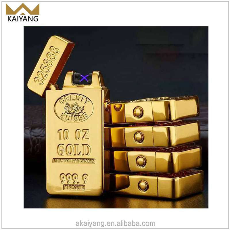 Hottest products Smoking electric Usb Double X arc lighter gold