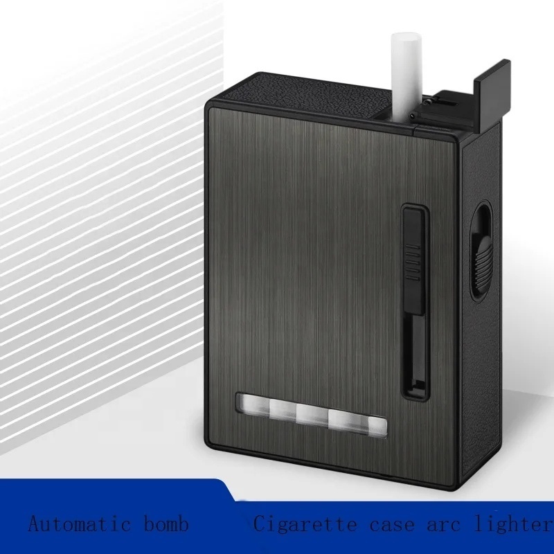 Single Arc Cigarette Lighter 20 Pieces Of Automatic Smoke USB Easy Charging Lighter Cigarette Case