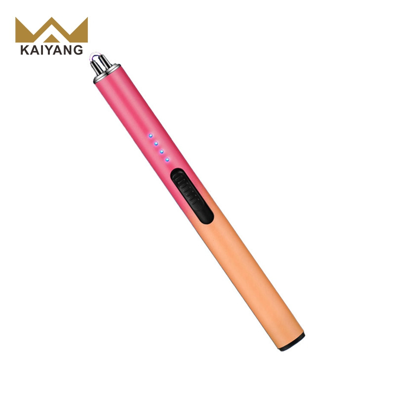 Online small kitchen bbq outdoor Candle Lighters Power Display Custom Electric Pink Lighter For cigarette