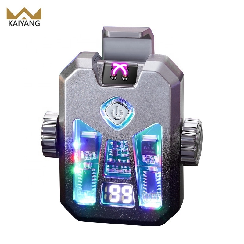 Online Products 2024 Colorful LED Lights USB Rechargeable Mecha Style Electric Fidget Spinner Lighter