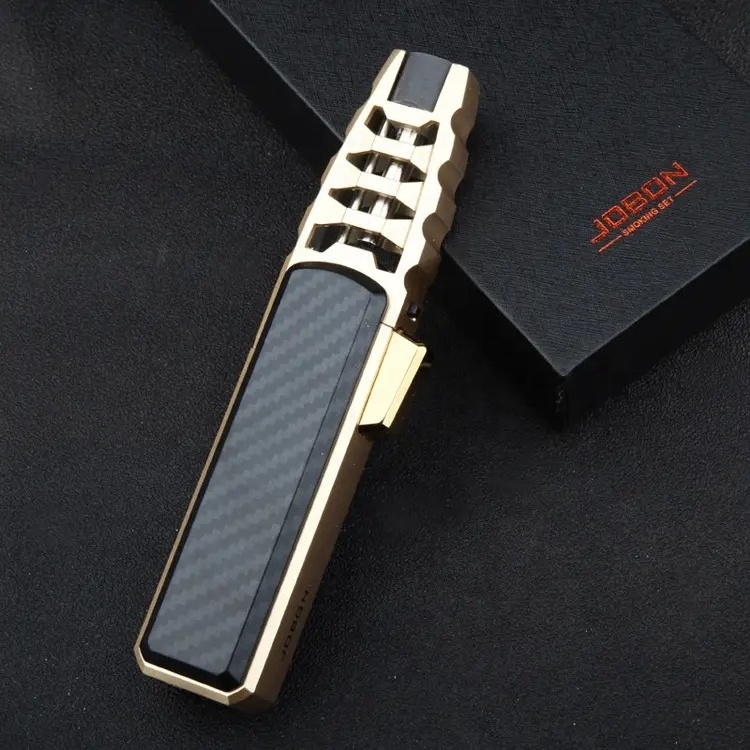 New Arrival Updated Custom Logo Zinc Alloy Inflatable Long Torch Gas Lighter Mini Torch Lighter Gas