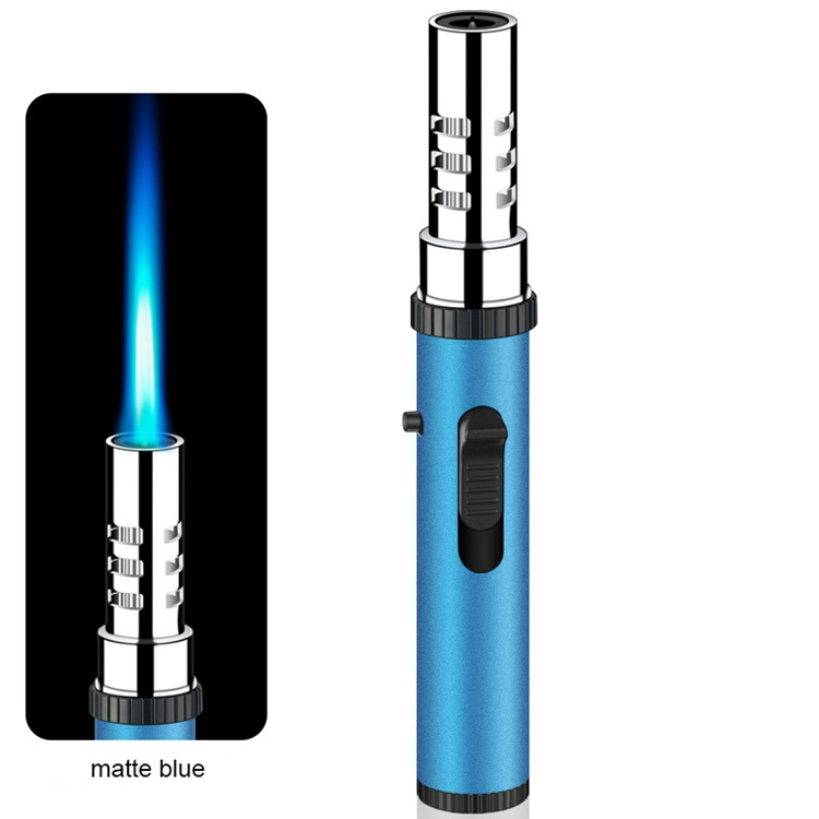 KY Hot Selling Design Gas Lighter Blue Flame Premium BBQ Grill Cigar Torch Lighters Butane Refillable