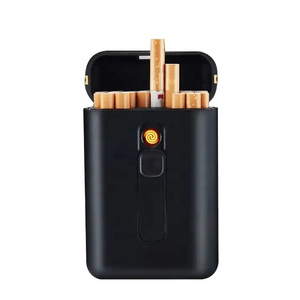 KY Customized 20 Packs Creative Portable Electric Lighter Vintage Blank Cigarette Boxes with Usb Lighter