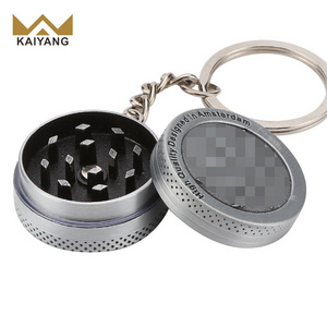 portable Creative Grinding 30mm Zinc Alloy Keychain Grinder Metal 2-layer Grinder