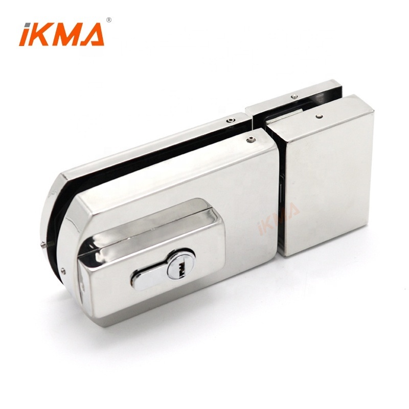 High security new design square central double lock glass door lock with keys