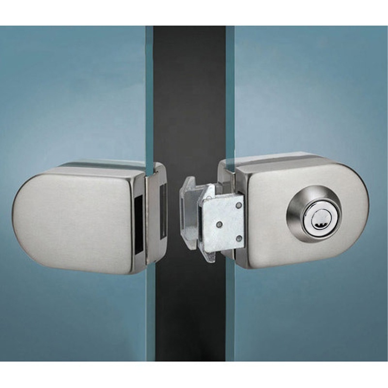 office commercial home entrance round stainless steel double side dorma security center glass door lock manufactures