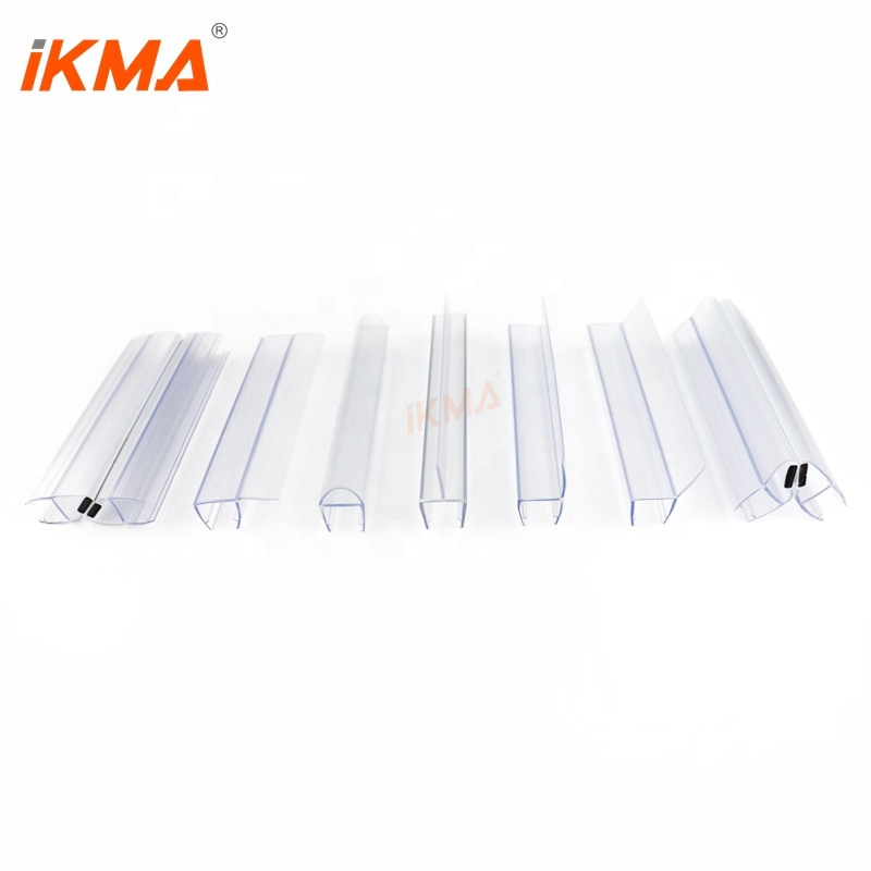 Bathroom waterproof edge glass plastic pvc rubber guard clear plastic shower door seal strip