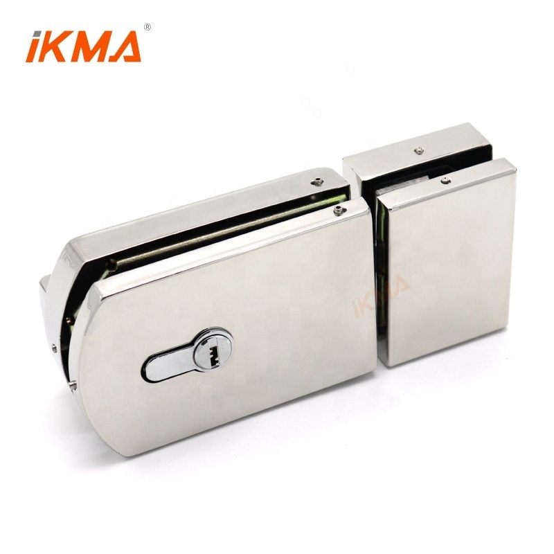 High security new design square central double lock glass door lock with keys