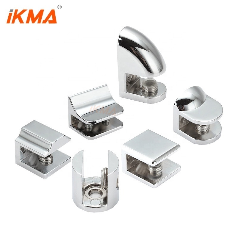 180/90 Degree 6/8/10/12mm Glass Connector aluminum Zinc alloy wall mount corner shelf glass bracket clamps