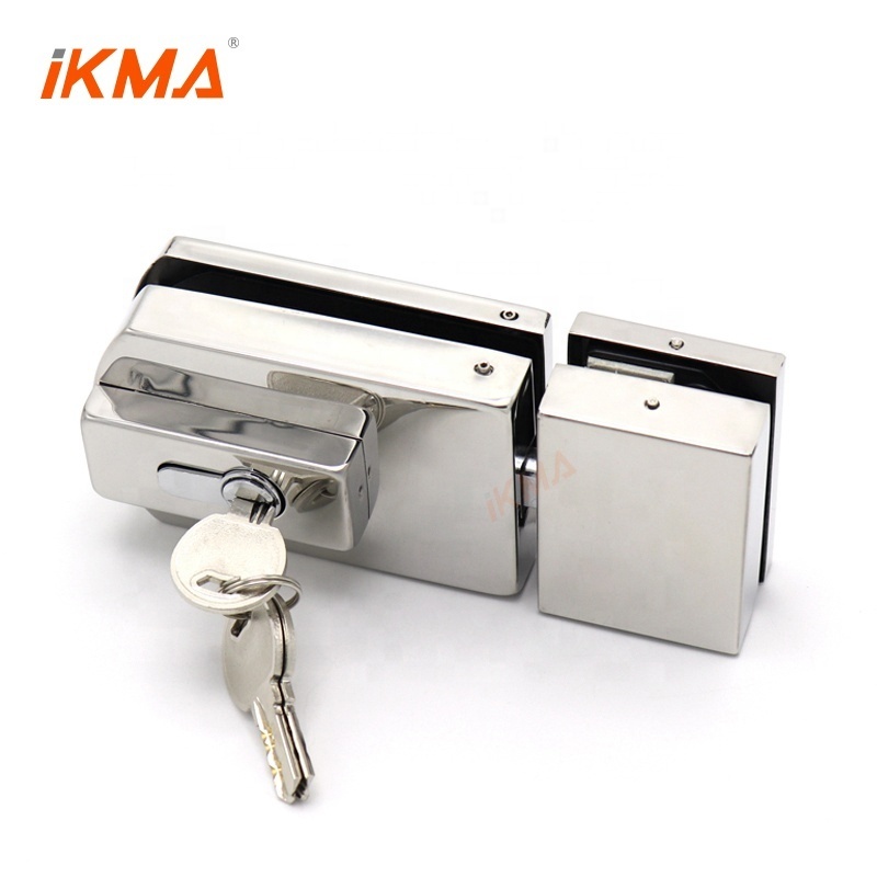 High security new design square central double lock glass door lock with keys