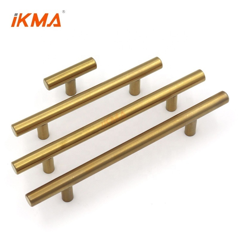 Satin brass polished gold  kitchen cabinet handle Drawer Sideboard Wardrobe Closet Pulls Furniture Metal Hardware Accessories