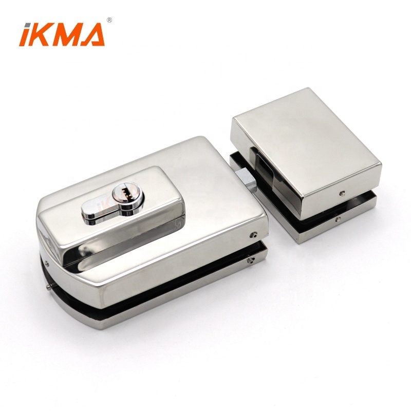 High security new design square central double lock glass door lock with keys