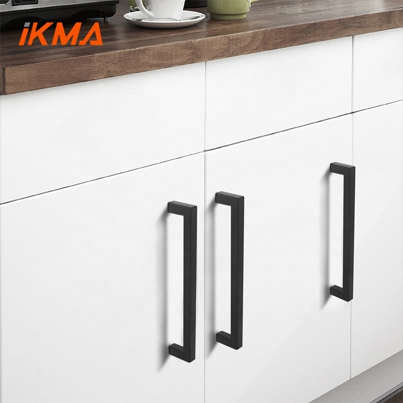 Furniture design door handles knobs hardware black Stainless steel decorative wardrobe kitchen cabinet drawer pulls handles