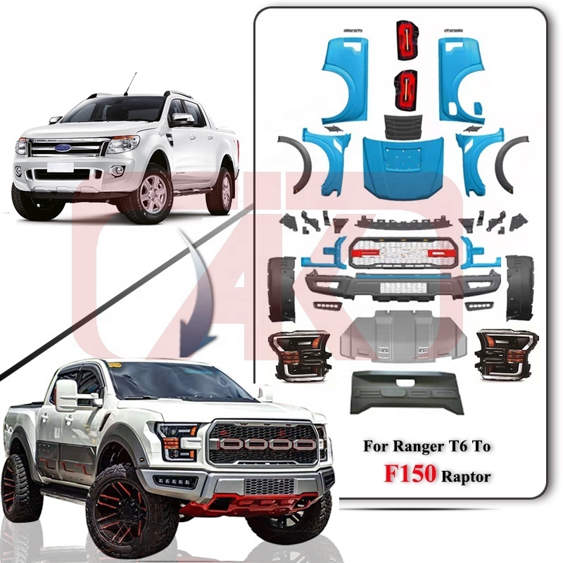 Promotion Upgrade body kit facelift bumper wide fender flares body kit for ford ranger T6 T7 T8 to raptor