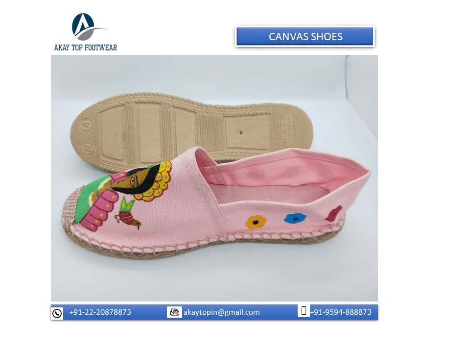 BEST QUALITY PROFESSIONAL IN MANUFACTURING NEW CANVAS PINK SHOES WITH UNIQUE DESIGN 12/13 MM SACKING SOLE  FROM INDIAN VENDOR