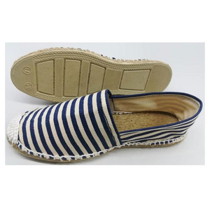 Espadrilles Lightweight Unisex Plain Color Stripe Design Espadrilles Flat Shoes from Top Listed Dealer