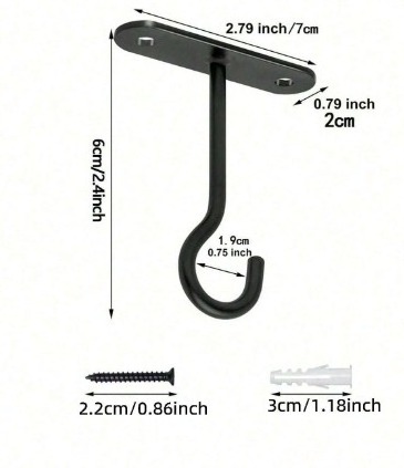 Customizable Iron Hanging Hooks: Versatile Ceiling Balcony And Wall Hooks For Plant Baskets And Clothes Drying