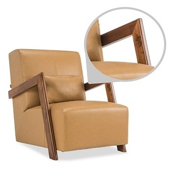 leather upholstered accent chairs Leisure chair single sofa with backrest armrest for Living Room