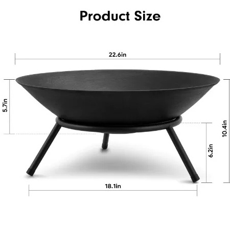 Outdoor FirePit Metal Fire Bowl Outdoor Metal FirePit for Camping and Backyard Use