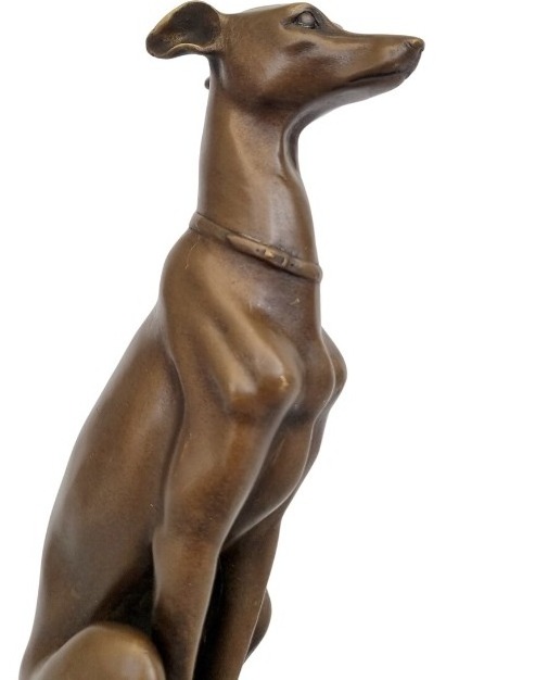 Wholesale garden decorative brass animal sculpture bronze greyhound statue