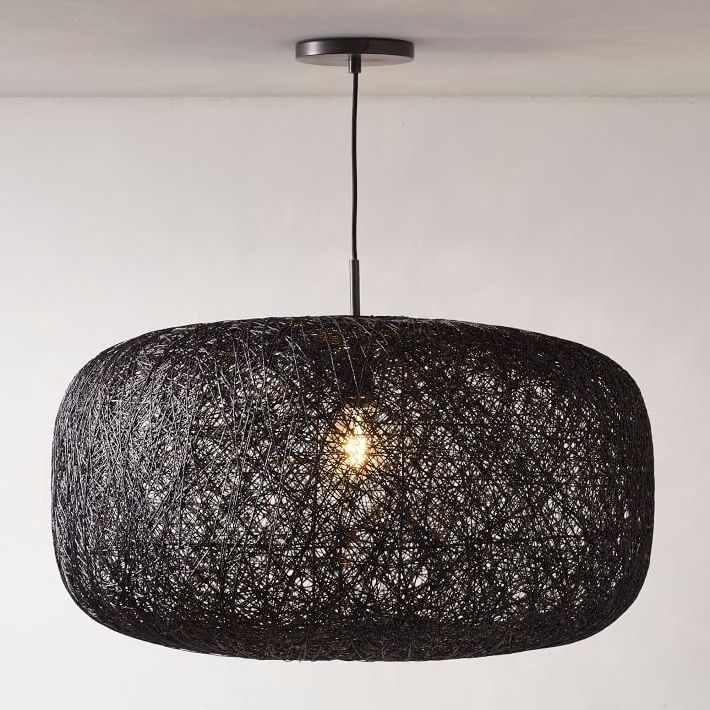 E27 Art Deco Single Small Mesh Black Metal Shade Dinning Bedroom Bedside Cage Led Pendant Light