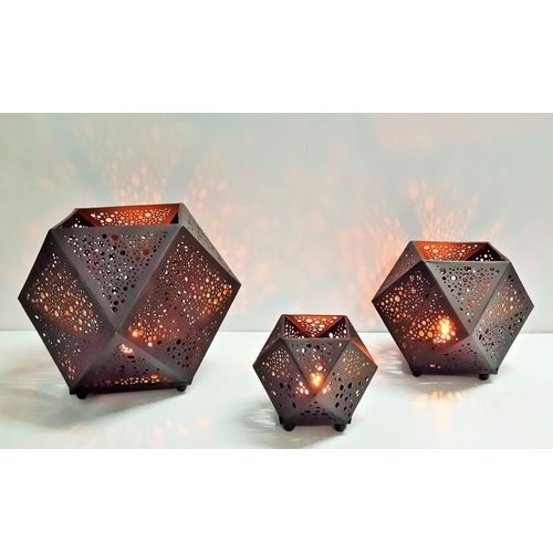 AK Brass Handmade manufactured in India Petal Designer Metal Decorative Lantern Tealight Candle Holder For Home Hotel Decoration