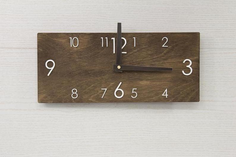 Nordic Star Four Corner Wooden Decorative Wall Clock With Walnut Finished Home Decor Living Room