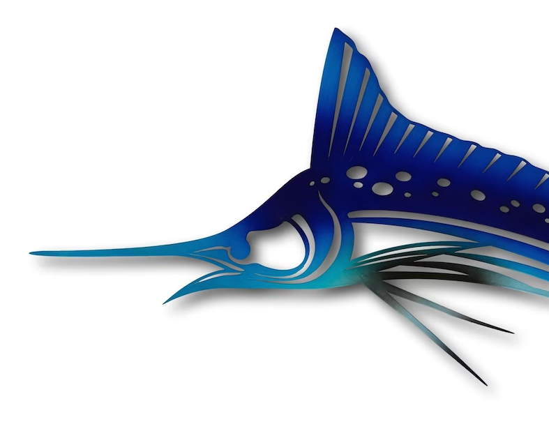 Ak Brass Dark Blue Fish Wall Decor And Metal Hanging Art For Living Room Art