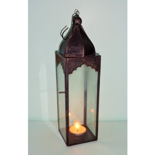 Modern Decorative Metal Traditional Designer Metal Glass Long Lantern Tealight Candle Holder For Decor