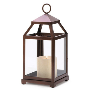 Home Decorative Metal Lantern Brown Rustic Finished Customized For Occasion Diwali Christmas