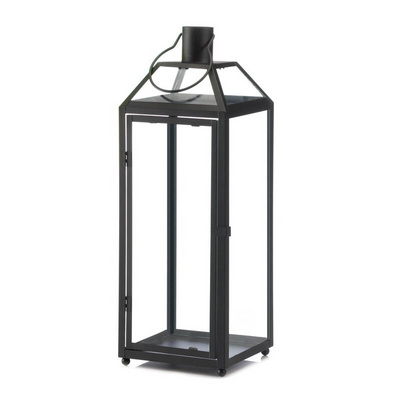 Metal Decorative Black Lantern Tealight Candle Holder For Home Decor Long Lantern For Decoration