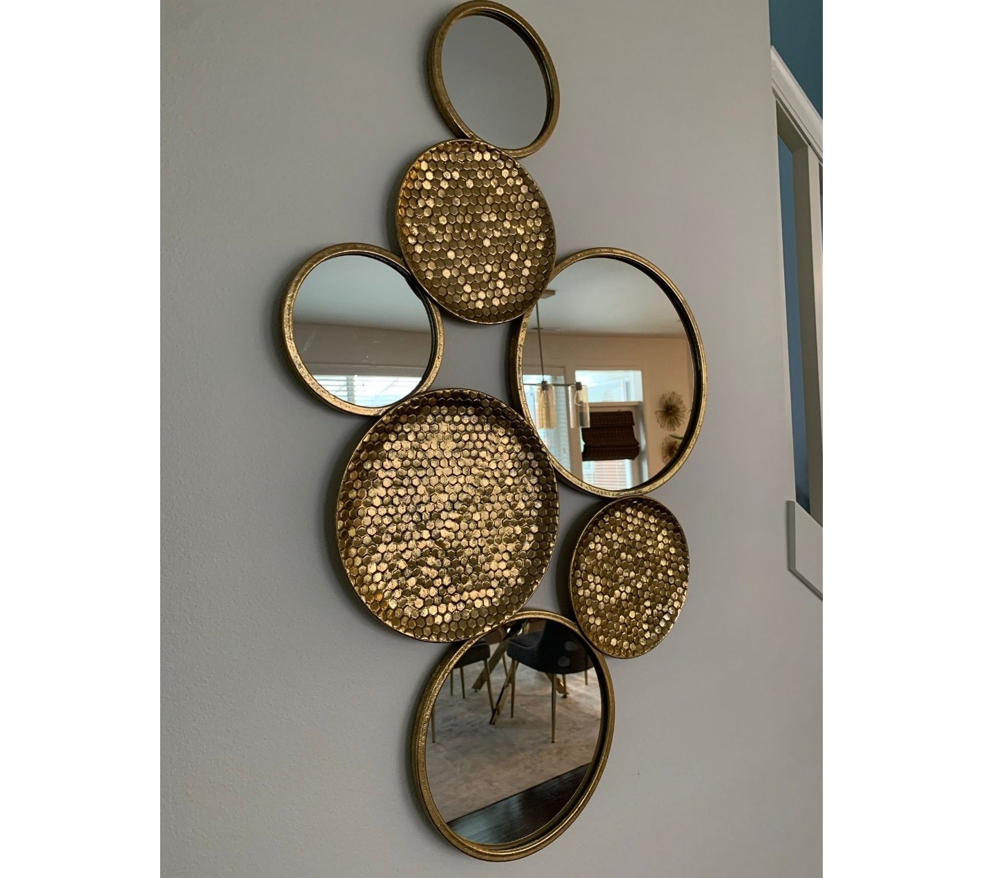 Ak Brass Metal Antique Design Metal Abstract With Mirror Wall Art