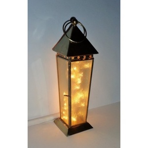 Hot Sale Decorative Modern Tall Metal Glass Lantern For Home Decor Tealight Candle Holder