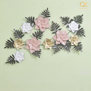 Ak Brass Modern Minimalist Floral Natural Pink Green Wall Hanging Art For Home Decor Living Room/Bedroom/Hall Room