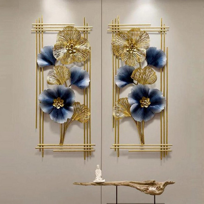 Ak Brass Golden Vertical Modern Iron Wall Clock Set For Home Decor