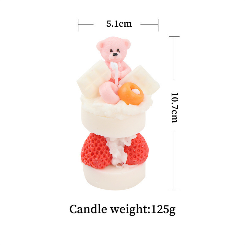 Strawberry Cake Candles Christmas Gift Candles For Home Decoration Aromatic Soy Wax Scented Candles