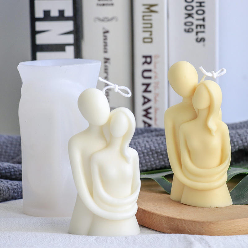 DIY Hug Lovers Aromatic Plaster Soap Silicone Candle Mold DIY Candle Making Wedding Gifts Craft Home Decor