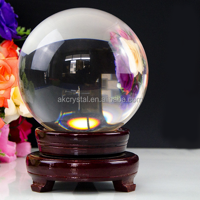 Wholesale good fortune office or home decorative large small clear glass globe K9 crystal glass ball 150-200mm