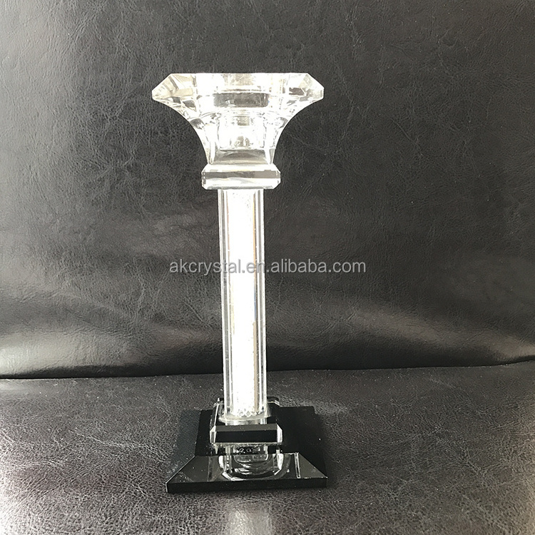 Popular Wholesale Glass Goblet Candle Holder Europe Regional Feature Wedding Crystal Diamond Votive Holder