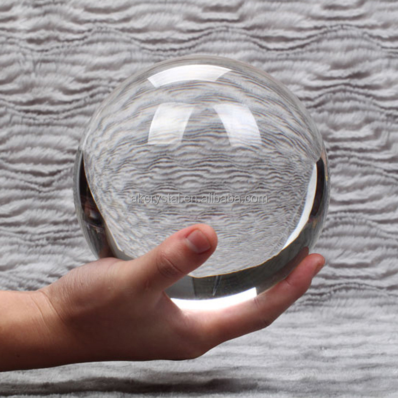 Wholesale good fortune office or home decorative large small clear glass globe K9 crystal glass ball 150-200mm