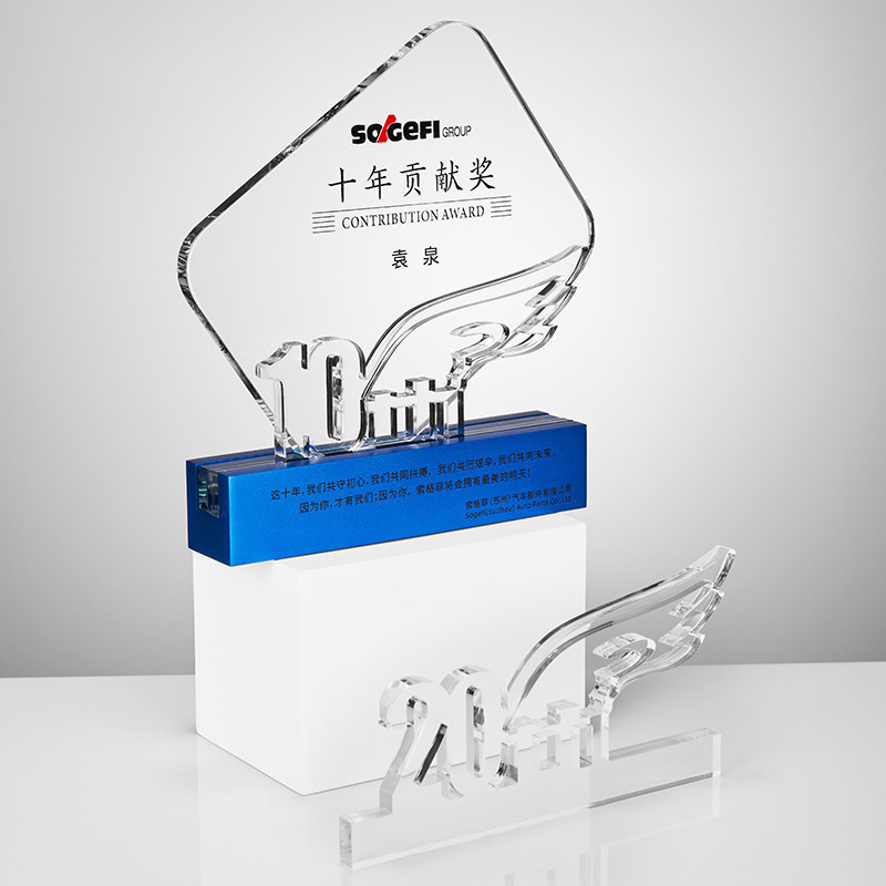 Wholesale Custom Square Clear Company Annual Meeting Anniversary Celebration Crystal Trophy Souvenir