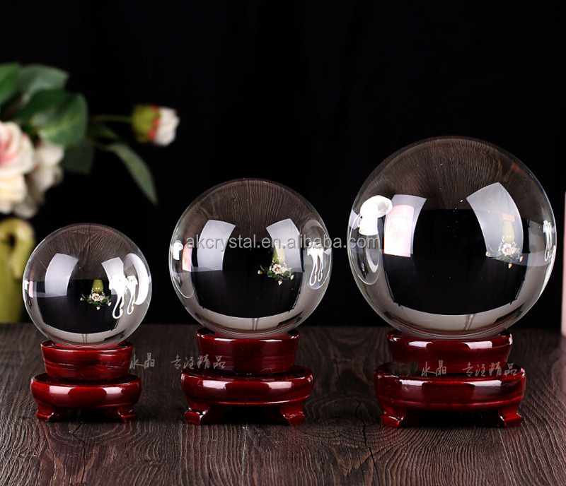 Wholesale good fortune office or home decorative large small clear glass globe K9 crystal glass ball 150-200mm