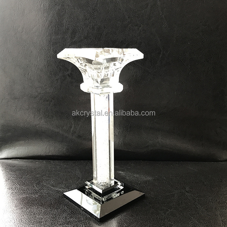 Popular Wholesale Glass Goblet Candle Holder Europe Regional Feature Wedding Crystal Diamond Votive Holder