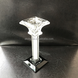 Popular Wholesale Glass Goblet Candle Holder Europe Regional Feature Wedding Crystal Diamond Votive Holder