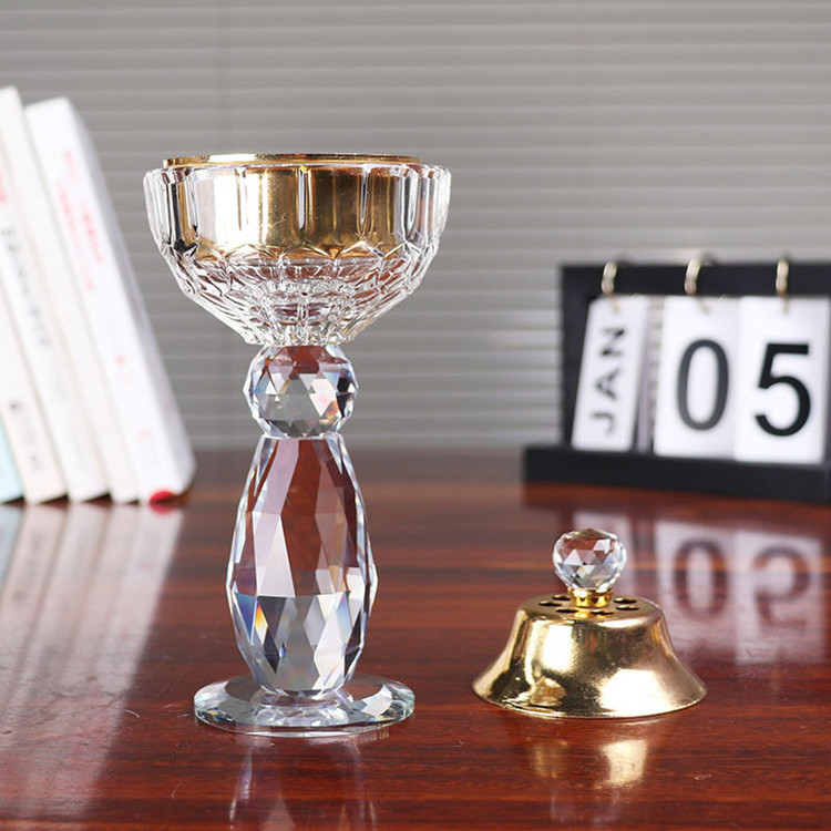 Wholesale  Fashion Home Desktop Decorative fragrance Crystal Glass Incense Oil Burner