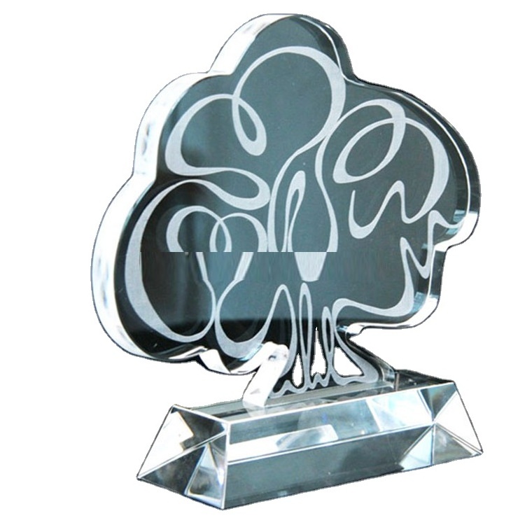 Specially Shape Printing Colorful Marathon Good Looking Cheap Custom Trophy Plaque Glass Crystal Award