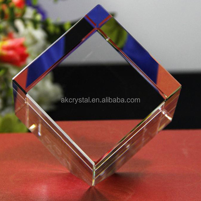 Fashion Super Quality Corner Cutting Optical K9 Crystal Glass Blanks Wholesale for Engraving/ Laser Engraving Blanks